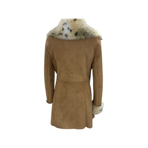 Larry Levine Faux Suede and Faux Fur Coat - Picture 2 of 2